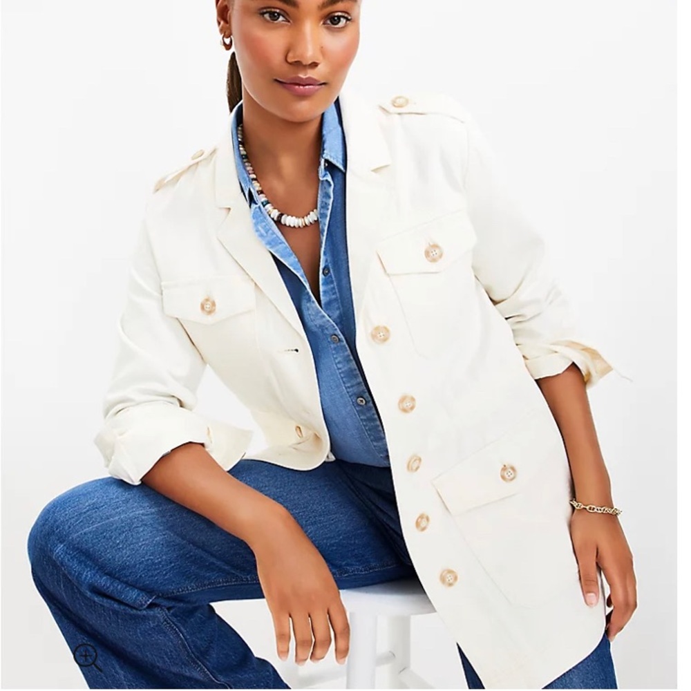LOFT Cinched Shirt Jacket (NWT)